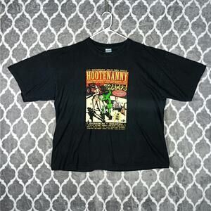Hootenanny Concert Shirt Men Size 2XL Black Graphic 2004 VTG